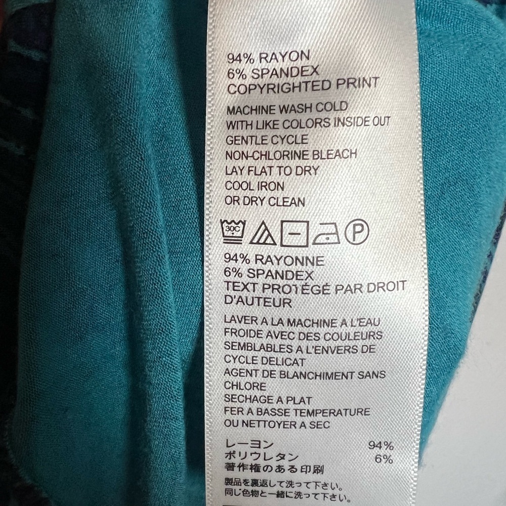 Tommy Bahama Teal Asymmetrical Paisley Dress Resort Medium - Picture 7 of 7